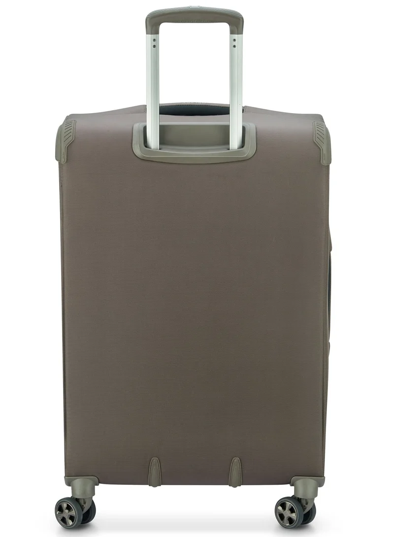 DELSEY Paris 71 Helium DLX 2.0 - 71 Cm Softcase 4-Double Wheeled Expandable Check-In Luggage Trolley - Mocha  | Best Price UAE
